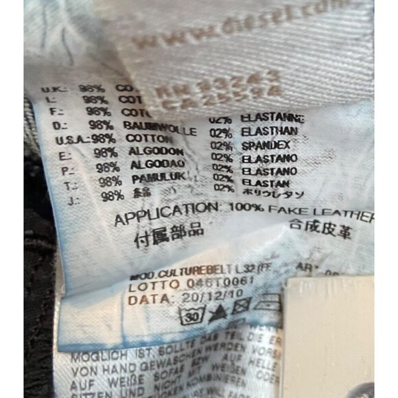 Diesel jeans Size 28 Culturebelt Regular Slim-Tapered leg low rise Stretch Blue - Picture 10 of 15